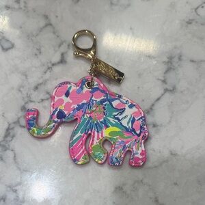 Lilly Pulitzer Pink and Blue Elephant Keychain